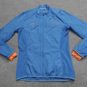 Adidas Womens Jacket Large Blue Boston Marathon 2014 Windbreaker Full Zip